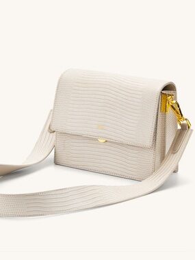 JW Pei Mini Flap - Ivory Lizard Shoulder Bag NWOT